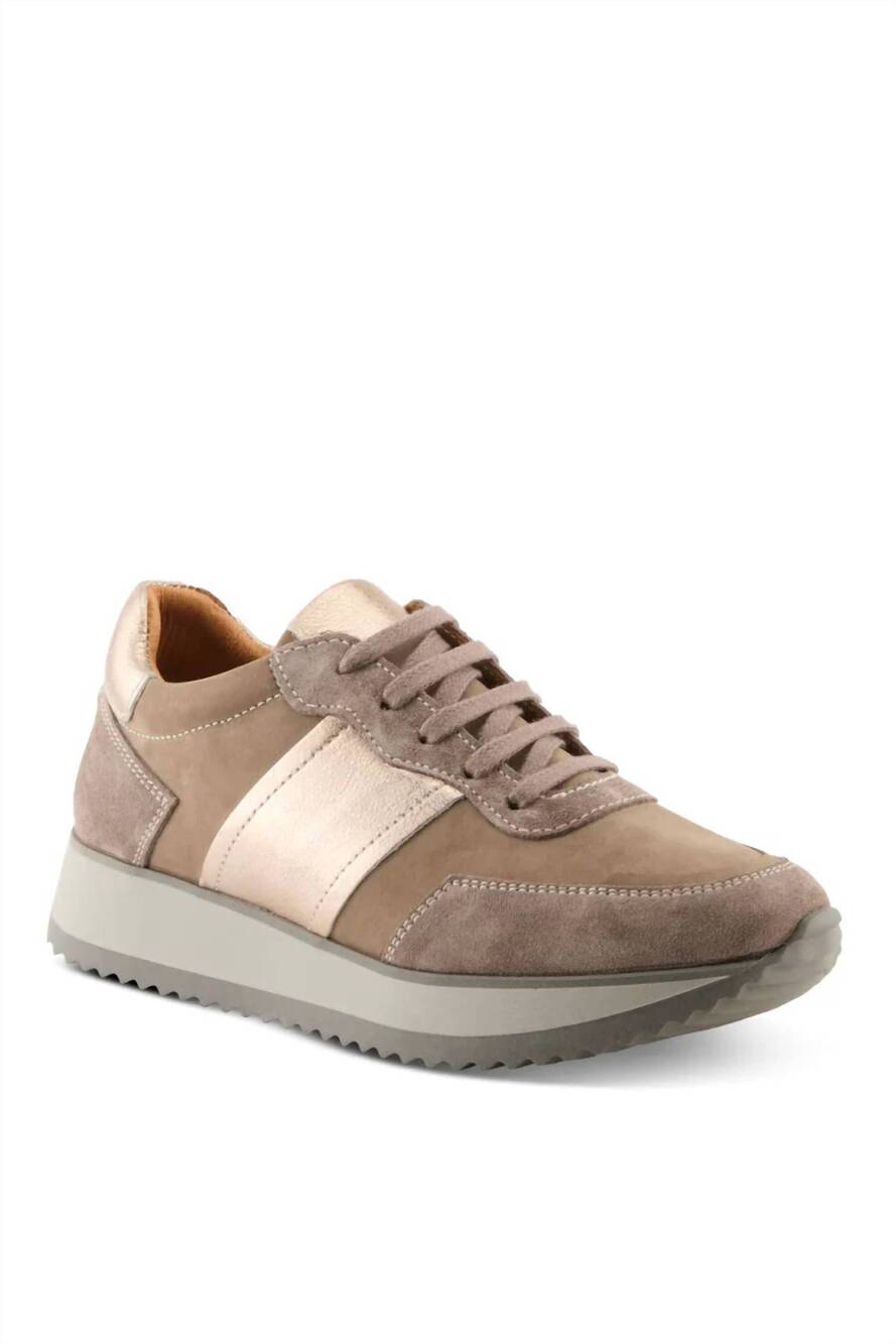 NEW SPRING STEP SHOES women's compter sneaker in grey suede